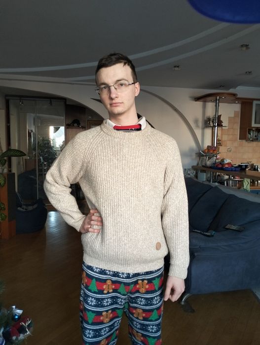 Світер "Trussardi" чоловічий бежевий меланж шерсть