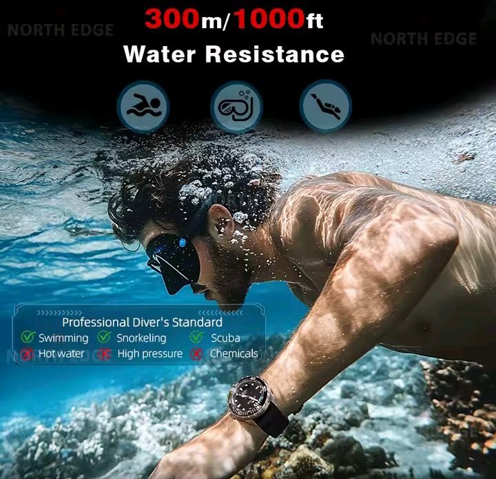 North Edge Triton-Ti Титановий годинник Сонячна батарея. 300 м. захист
