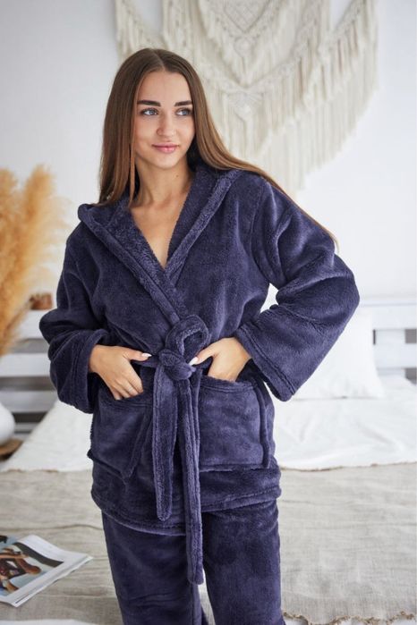 Теплий домашній костюм. Халат та штани