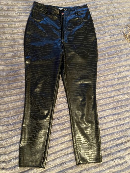 Шкіряні штани чорні