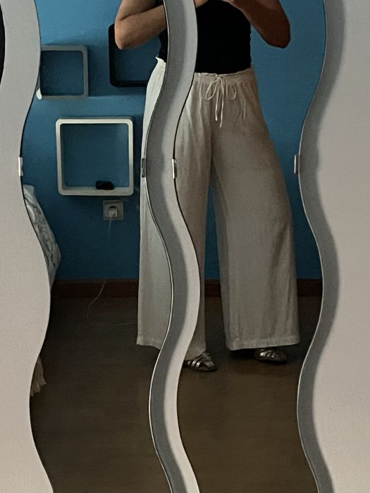 Calcas de linho brancas H&M