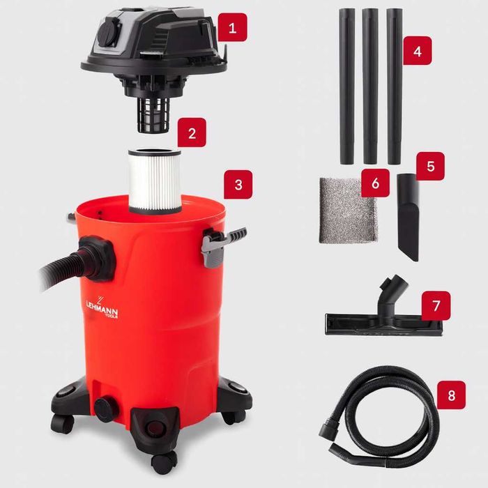 Odkurzacz przemysłowy bezworkowy • 3500W • 30L • otrząsacz pyłu gipsu