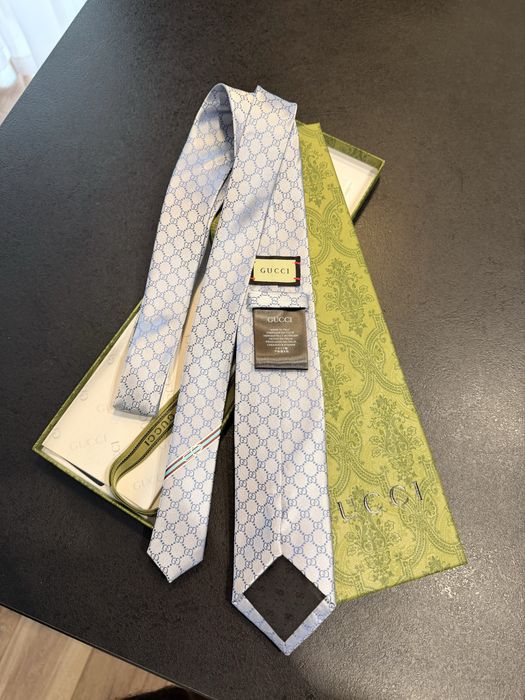 Krawat Gucci jasnoniebieskie