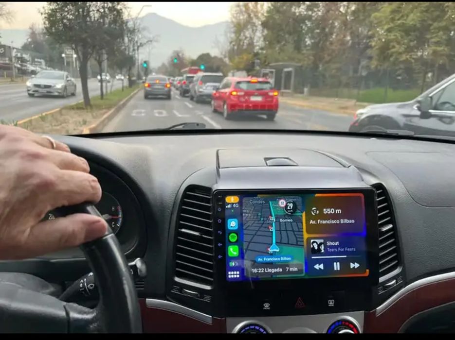 Rádio Android 14 com GPS Hyundai santa fé 2 (Novo)