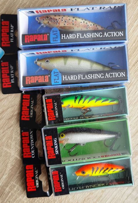 Zestaw woblerów rapala. 5 sztuk Łowne kolory.