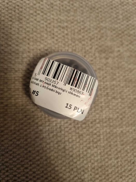 Mikroringi z silikonem L brązowe