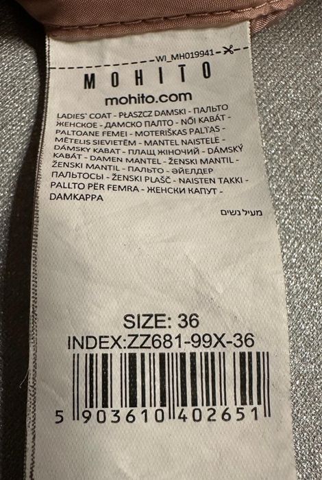 Płaszcz  Mohito rozmiar 36