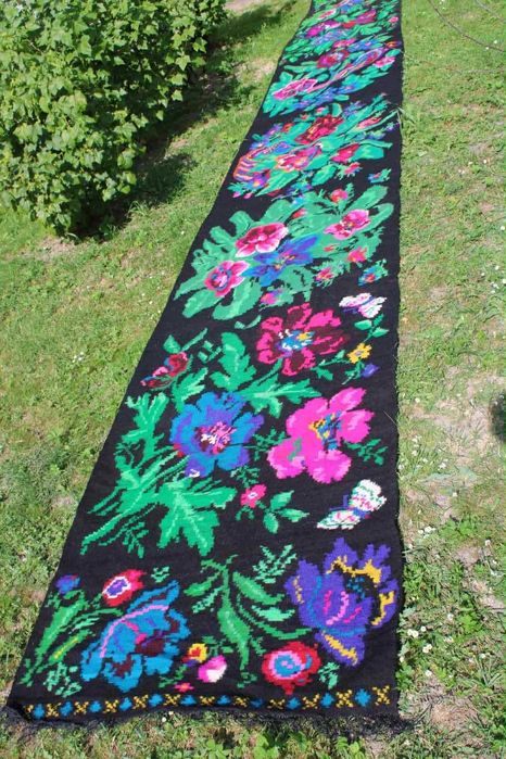 Старовинний вовняний килим ручна робота Буковина 9,5 метрів