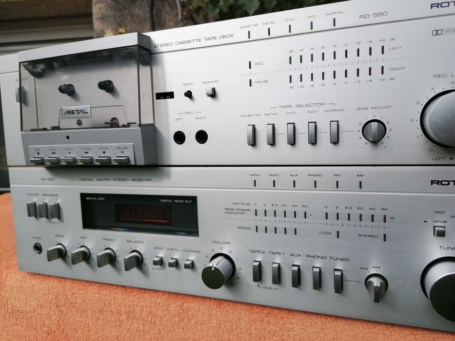 ROTEL RX-550 RD-550 Japońska Wieża Stereo Prl