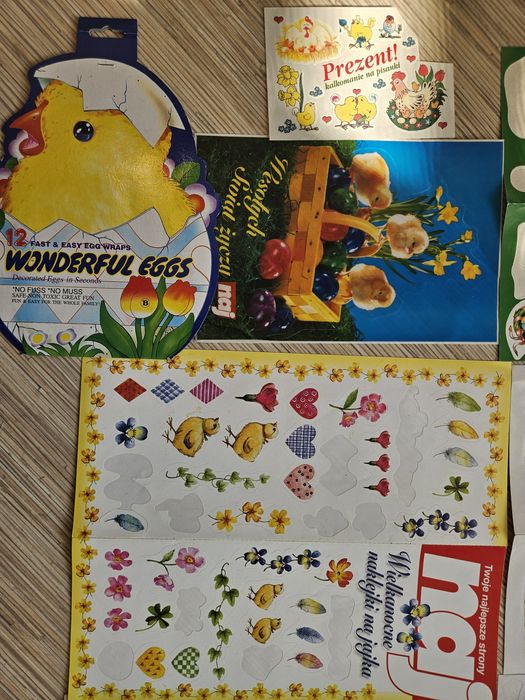 Naklejki z gazet lata 90 wielkanoc nalepki naj brawo Pani domu