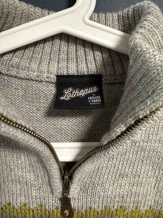 Sweterek sweter we wzory norweskie wełniany 100% wełna golf na zamek S