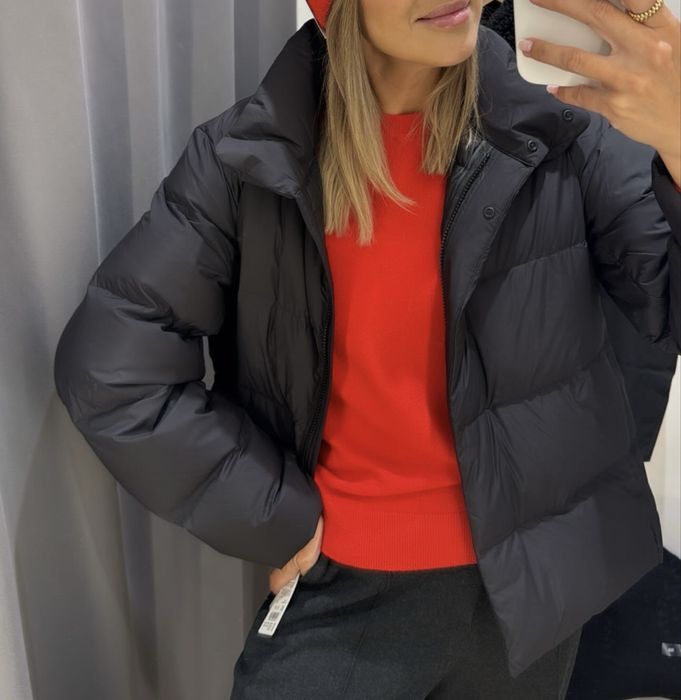 Пуховик куртка мʼяка Uniqlo Powder Soft Down Jacket чорний XS, S