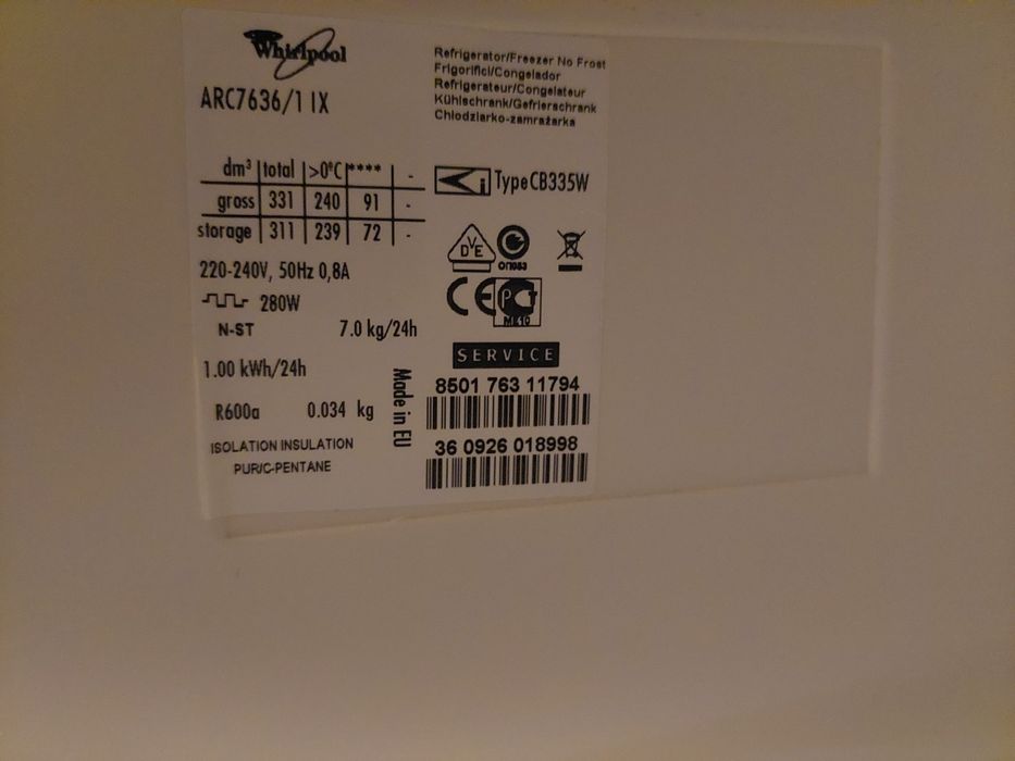 Szuflada lodówka Whirlpool