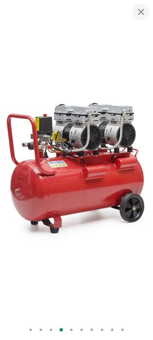 Компрессор, 50 л, 2×0,75 кВт, 220 В, 8 атм, 290 л/мин, бемасляний