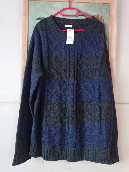Cubus piękny męski sweter wełna -akryl rozmiar XXL