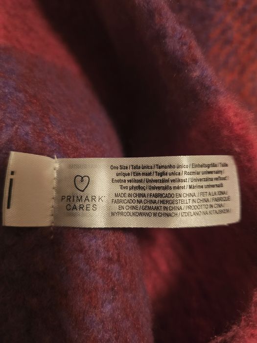 Szalik gruby z  frędzlami krata