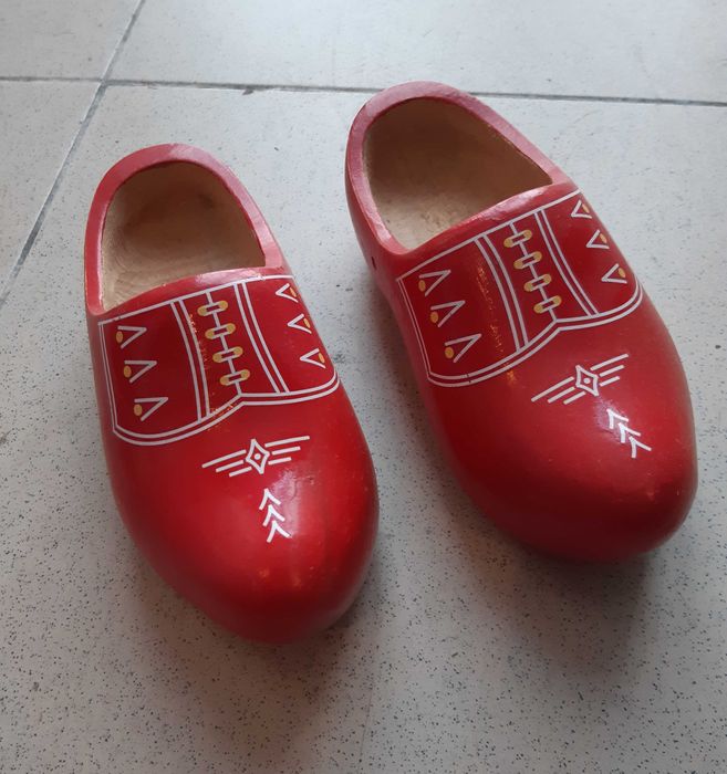 Tamancos decorativos em madeira, origem Holandesa