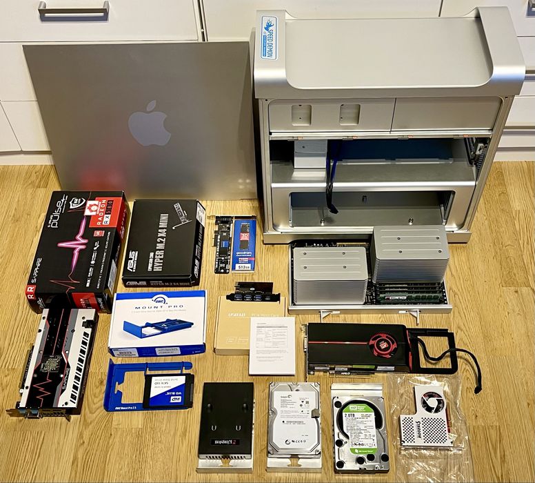 Mac Pro 5.1 mid 2010 12 rdzeni 64GB ram Radeon RX580 Sapphire Puls 8GB