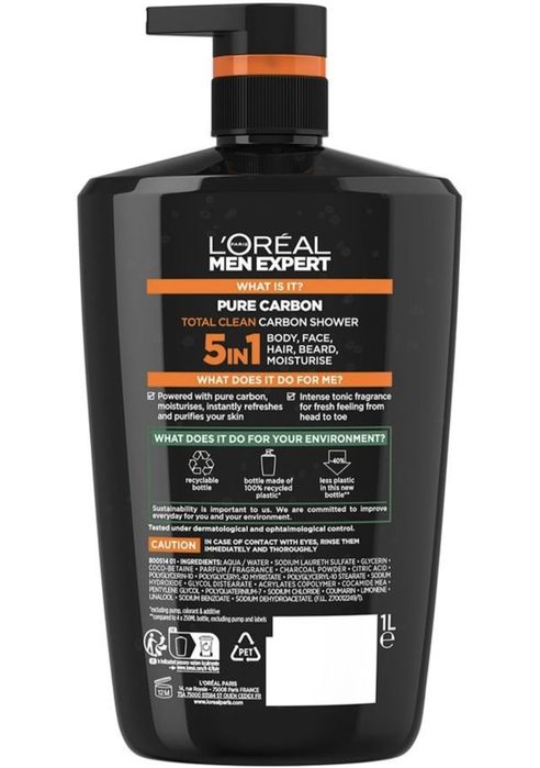 Чоловічий гель для душу L'Oreal Paris Men Expert Total Clean 5 B 1, 1