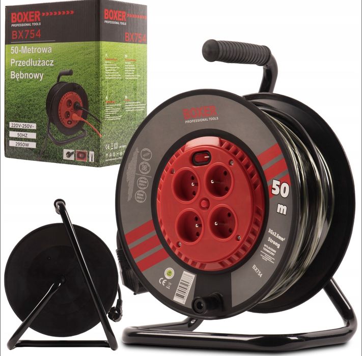 Przedłużacz bębnowy 50 m – gruby kabel 3×2,5 mm