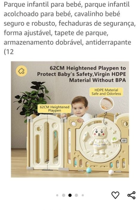 Parque infantil dobrável para bebé