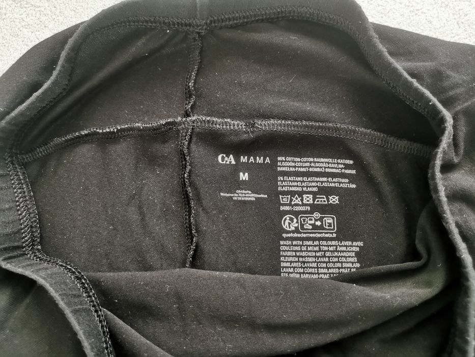 Leginsy ciążowe czarne 3/4 CA Mama