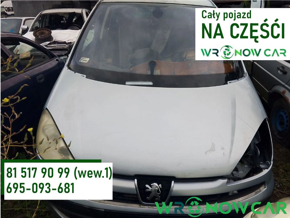 Peugeot 807 (02-09r.) 2.2 HDI 127KM. Silnik BMR Skrzynia JMA lakier LC9X.Cały na części. GWARANCJA !!!  Przód Tył Zestaw Komplet Drzwi Klapa Zderzak Błotnik Maska Grill Atrapa Szyba Pas Lampa Lusterko Boczki Fotel Kanapa Kokpit Deska Rozdzielcza Przełączn