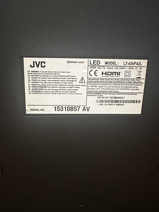 Телевізор JVC модель LT-43VF42L