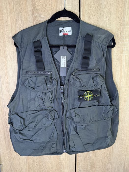 Supreme Stone Island Camo Cargo Vest Black Camo SS19