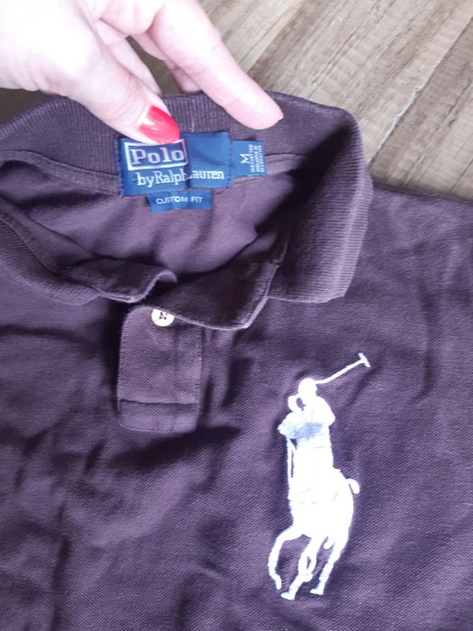 Polo by Ralph Lauren koszulka polo M męska brązowa bawełna t shirt