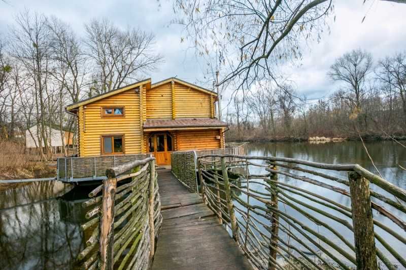 120 Дом сруб парная баня мангал рыбалка  центр Киева  Труханов остров