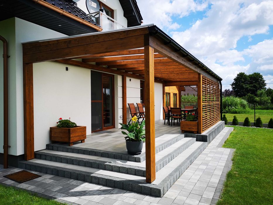 Drewniane Zadaszenie Tarasu Pergola Carport Ruchome deseczki Kozienice