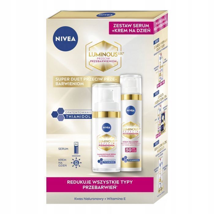 Nivea Luminous 630® zestaw krem 40ml +  serum na przebarwienia 30ml