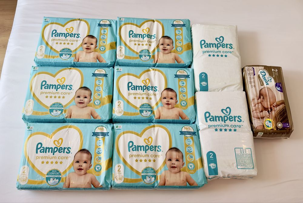 Pieluchy Pampers Premium Care 2  + Dada - 564 sztuki!