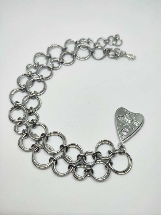 Gotycki choker chainmail – stal chirurgiczna 304, amulet planchette