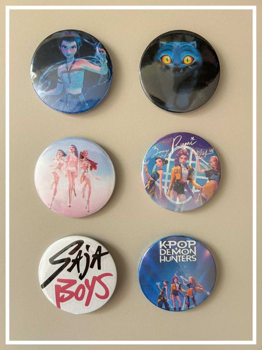 Przypinki 32mm - K-POP DEMON HUNTERS - 6szt