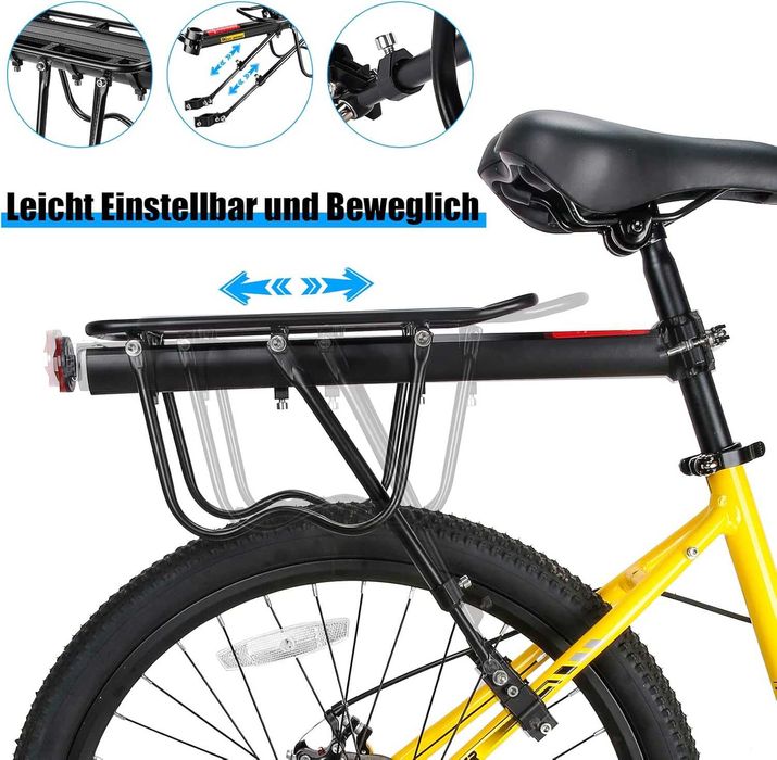 Nowy aluminiowy bagażnik rowerowy / rower / odblask / 50kg !8461!