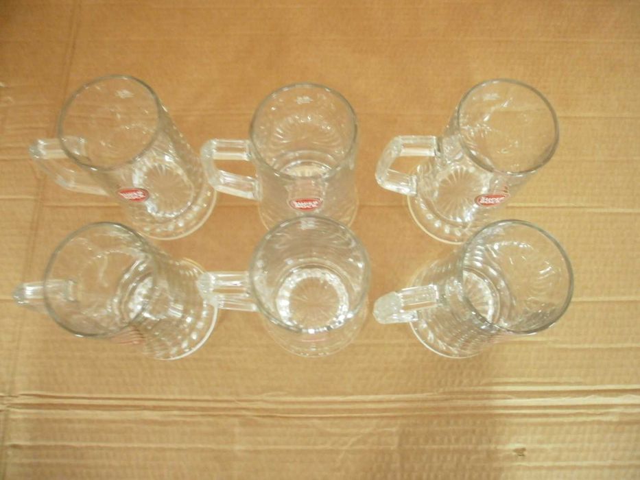 6 canecas de vidro de cerveja