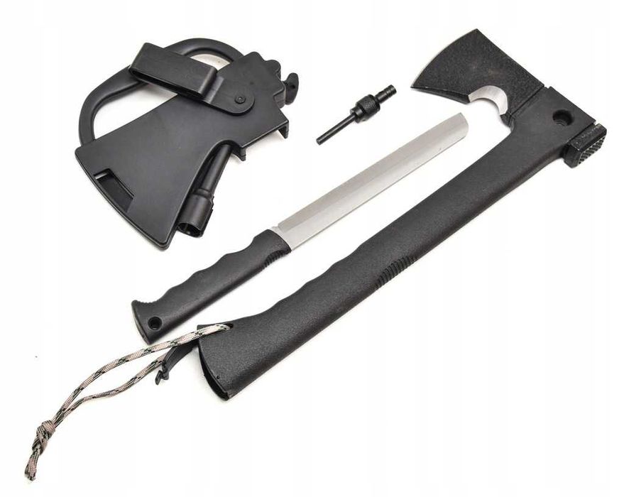 Toporek Siekiera Tomahawk Ukryty Nóż Etui Krzesiwo Las Prezent