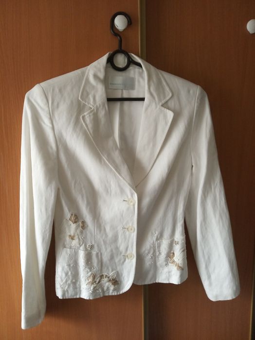 Marynarka S/M zdobienia, len i wiskoza