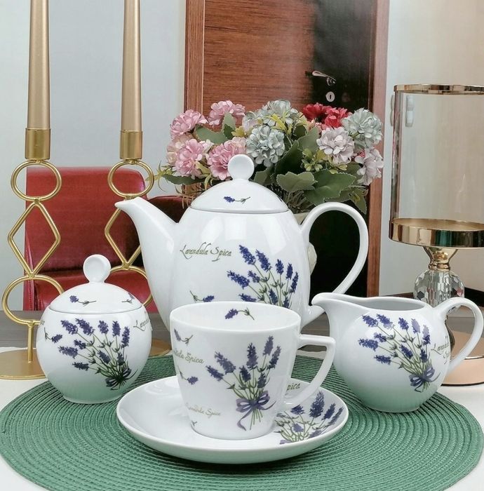 Mega zestaw naczyń ceramicznych Lubiana Lewender
