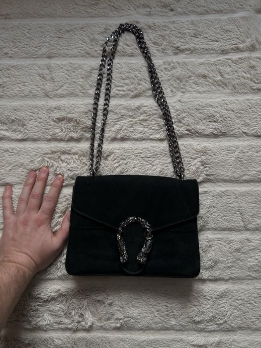 GUCCI Dionysus Small Suede Shoulder Bag Black сумочка жіноча чорна зам