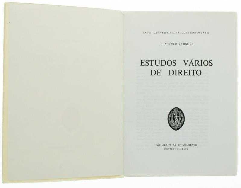 Estudos vários de direito, de A. Ferrer Correia