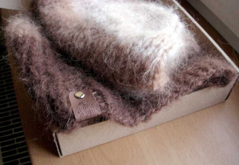 fluffy kaptur balaclava w brązach alpaka długi włos
