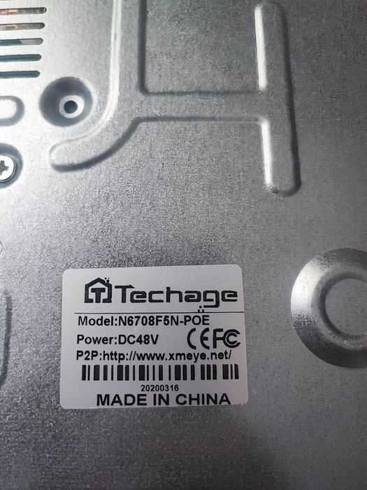 Система відеоспостереження Techage N6708F5N-POE  відеореєстратор пам'ять 2 Тбайт
