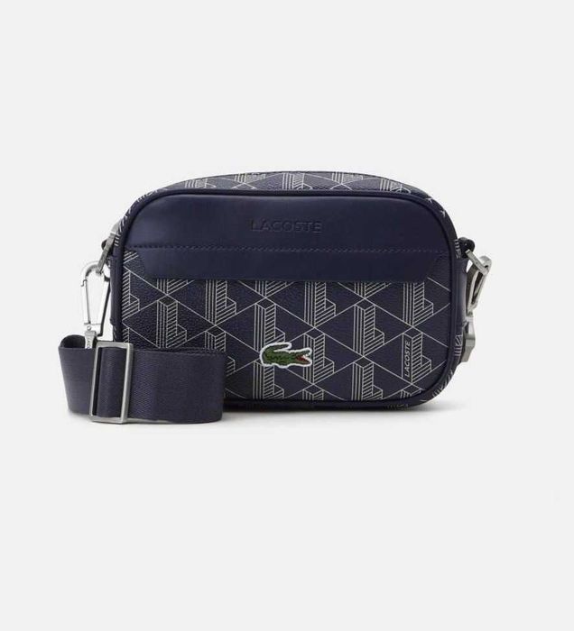 100% ОРИГІНАЛ Lacoste blue monogram crossbody сумка кросбоді синя