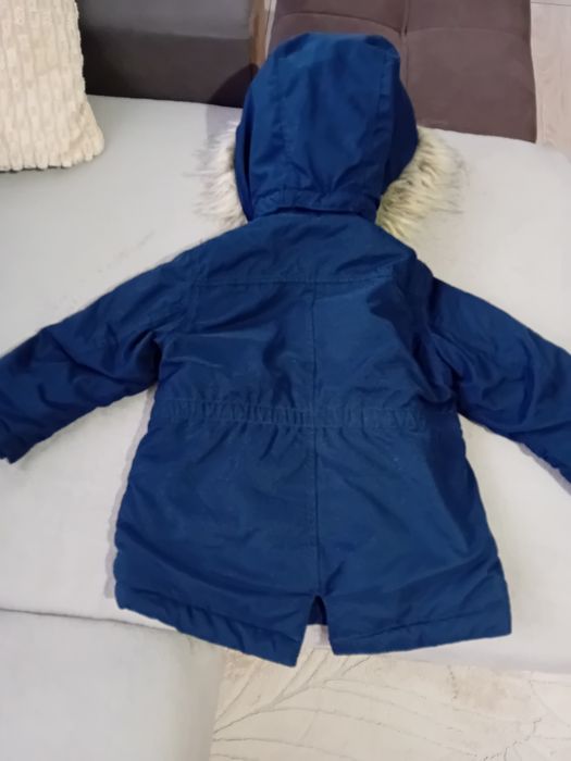 Piękna granatowa zimowa kurtka rozm.98 H&M.