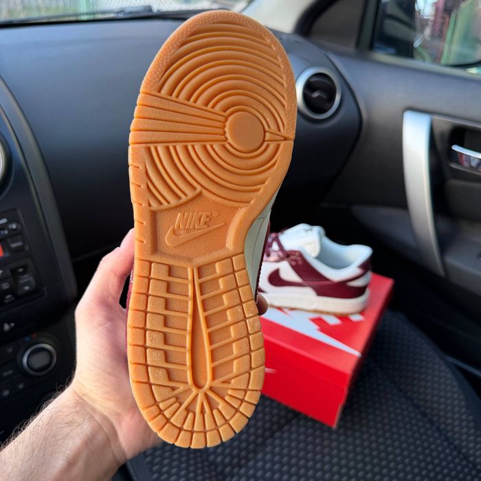 Кросівки Кроссовки Nike  sb dunk Burgundy Croc Red Бургунди Бургунді Кросовки демісезон