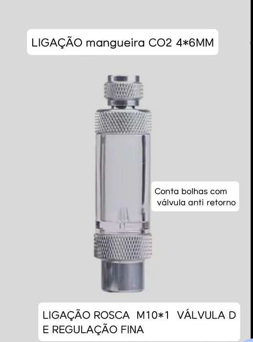 Regulador co2 com contador de bolha e válvula solenoide 12v