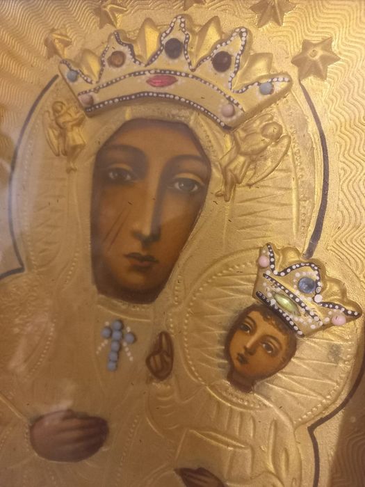 Matka Boska Częstochowska – obraz PRL, oryginał, lata 70/80